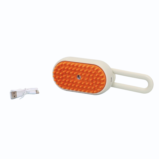 CEPILLO DE VAPOR PARA MASCOTAS RECARGABLE POR USB COLOR BEIGE