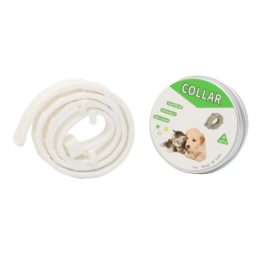 Collar Antipulgas para Perro Pequeño en Lata Color Blanco