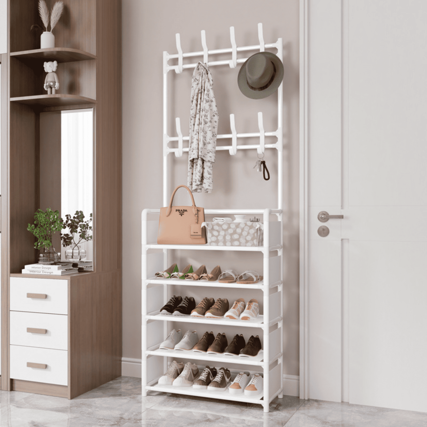 Zapatera Organizador 5 Niveles 60 CM Blanco