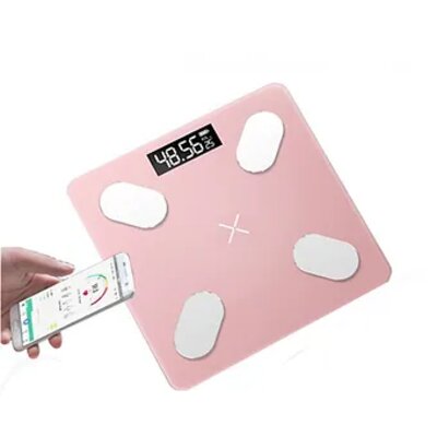 Balanza Digital Inteligente con Escala de Grasa Corporal - Rosado