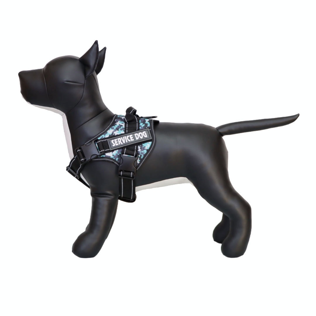Arnés de Servicio Extra Doble para Perro - Color Azul Camuflado Talla M