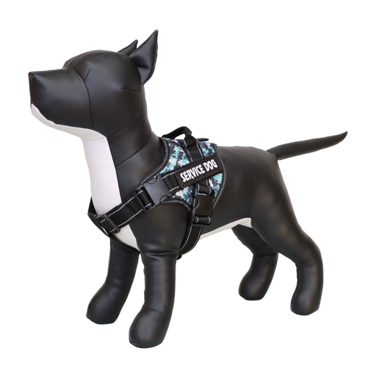 Arnés de Servicio Extra Doble para Perro - Color Azul Camuflado Talla M