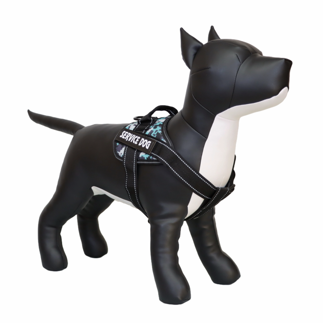 Arnés de Servicio Extra Doble para Perro Color Azul Camuflado Talla XL