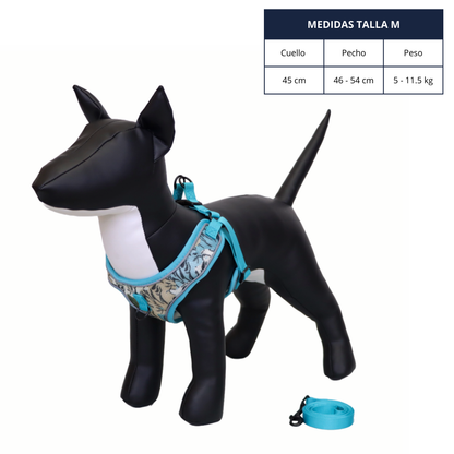 Arnés y Correa para Perro - Diseño Atigrado, Talla M
