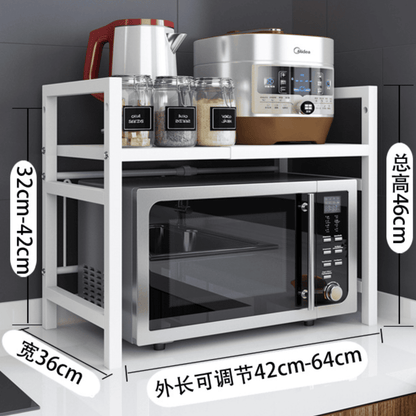 Mueble para Microondas Plegable Adaptable al Tamaño con Colgadores Blanco