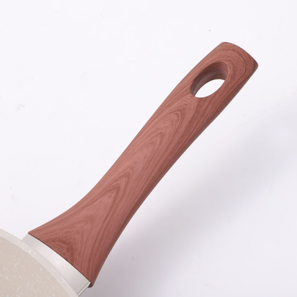 Sarten de Piedra Maifan Color Marfil Grande Asa de Madera 27 CM