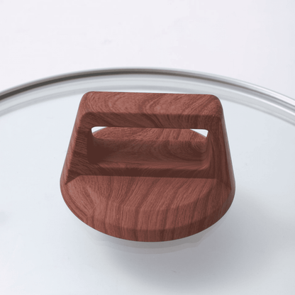 Sarten de Piedra Maifan Color Marfil Grande Asa de Madera 29 CM
