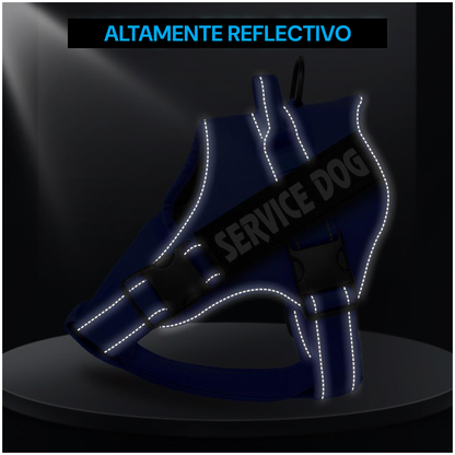 Arnés de Servicio Extra Doble para Perro - Color Azul Talla M