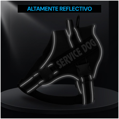 Arnés de Servicio Extra Doble para Perro - Color Negro Talla M