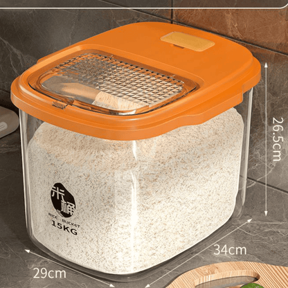 Contenedor Hermético de 15 Kilos a Prueba de Humedad Color Naranja