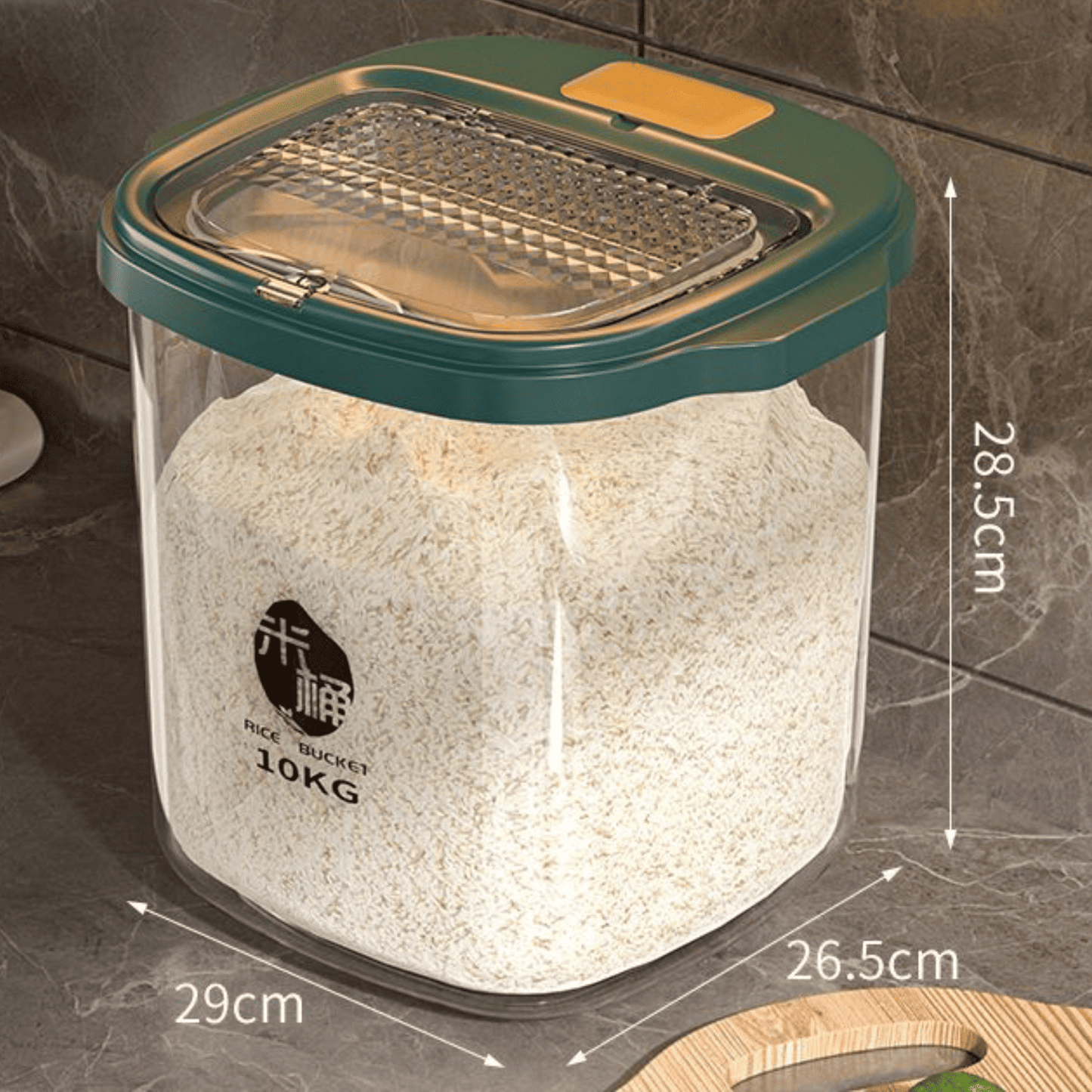 Contenedor Hermético de 10 Kilos a Prueba de Humedad Color Verde