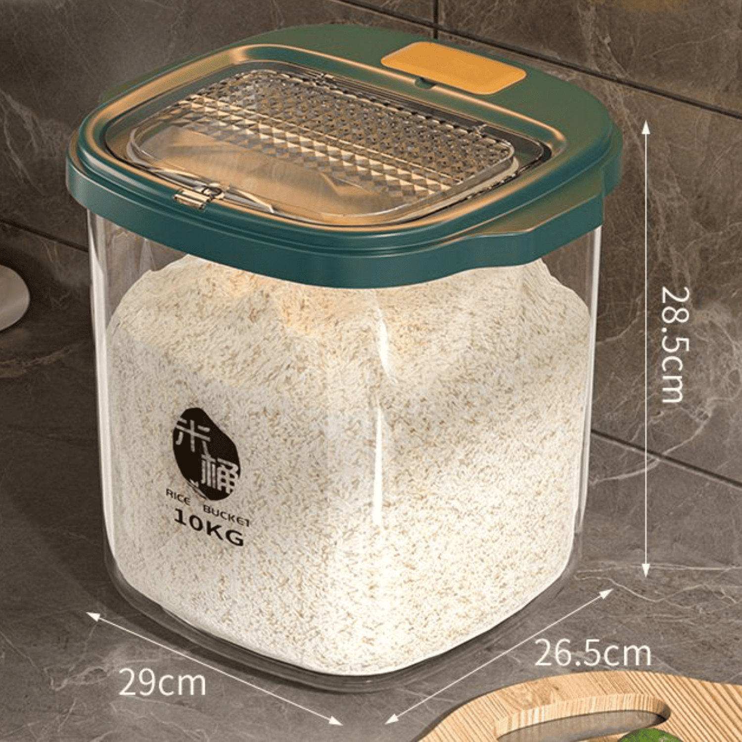 Contenedor Hermético de 10 Kilos a Prueba de Humedad Color Verde