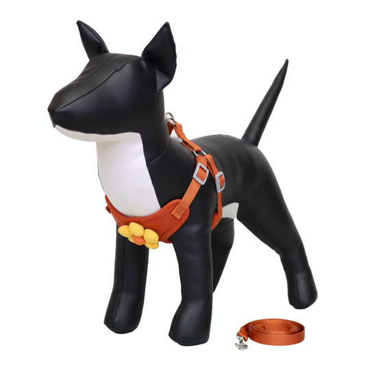 ARNÉS PARA PERRO/GATO CON DECORACIÓN DE FLOR - COLOR ROJO, TALLA L