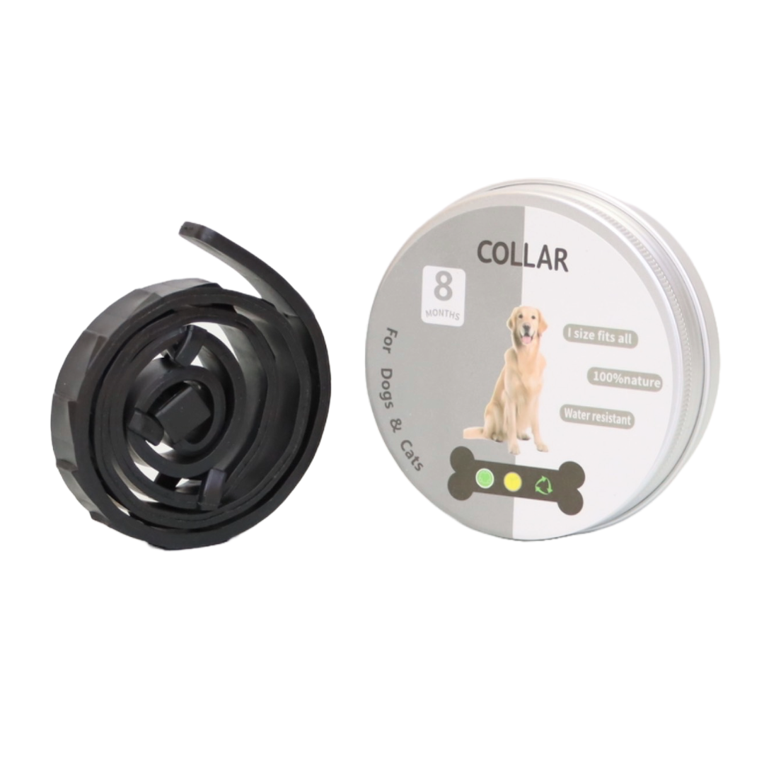 COLLAR ANTIPULGAS PARA PERRO GRANDE EN LATA COLOR NEGRO