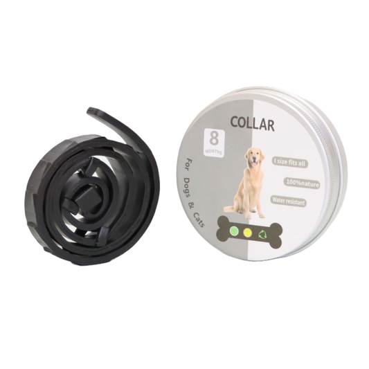COLLAR ANTIPULGAS PARA PERRO GRANDE EN LATA COLOR NEGRO