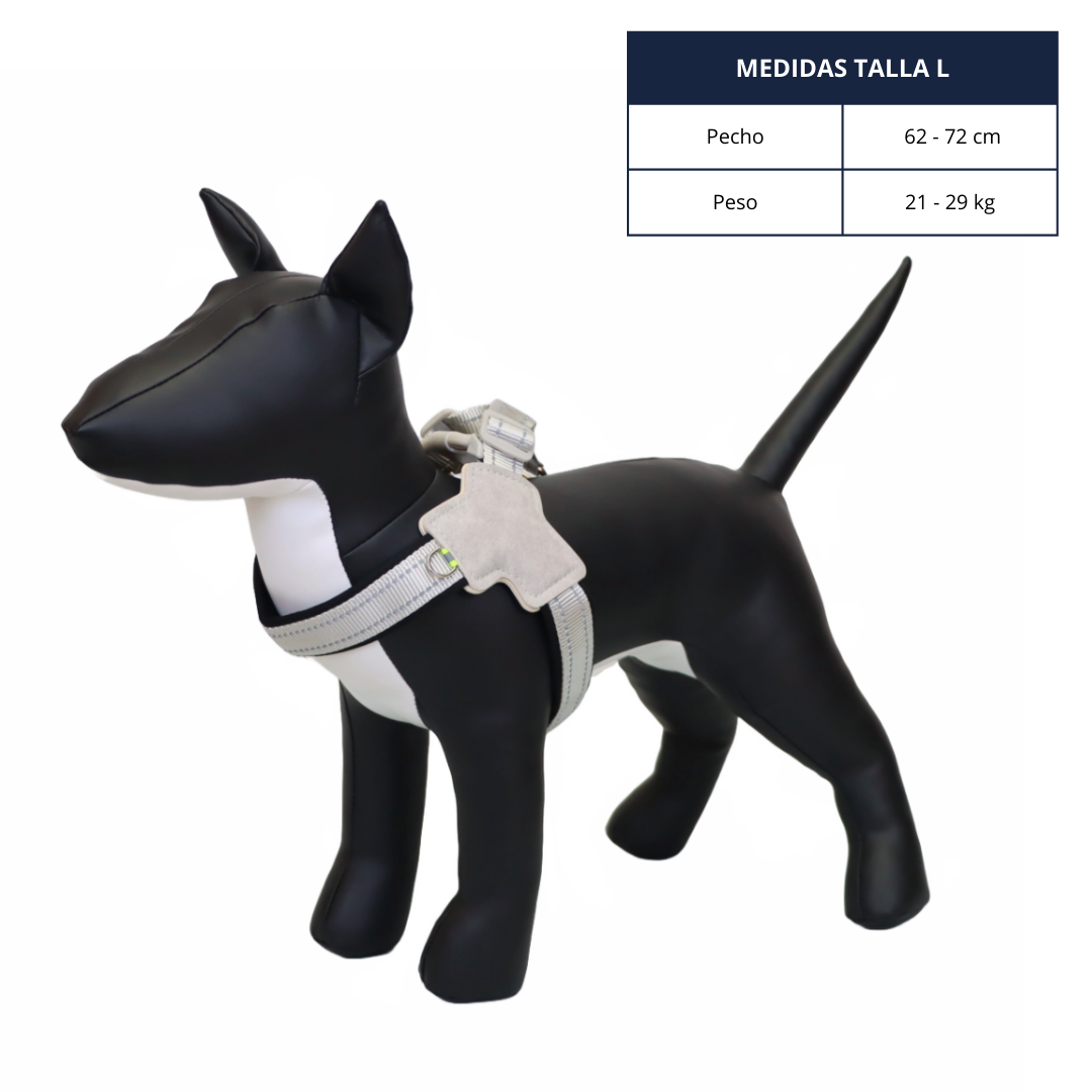 ARNÉS PARA PERRO EN FORMA DE Y - COLOR NEGRO, TALLA XL