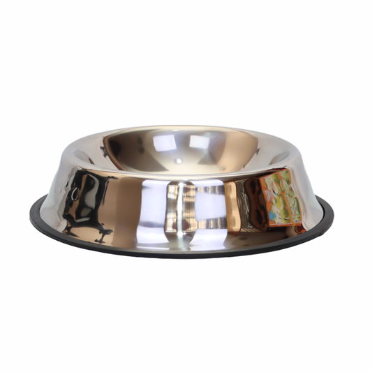 PLATO DE ALUMINIO ANTIDESLIZANTE PARA MASCOTA DE 26 CM