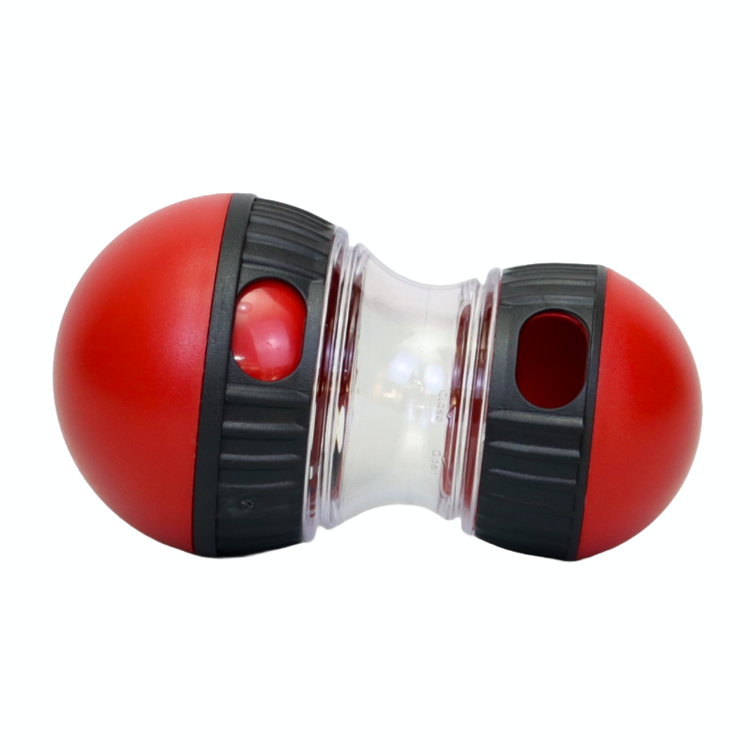 JUGUETE INTERACTIVO Y DISPENSADOR DE PREMIOS PARA PERROS COLOR ROJO