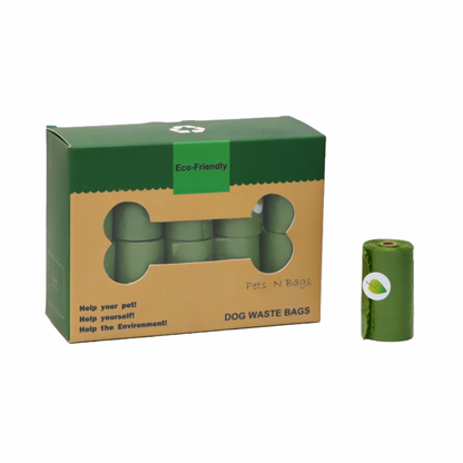 PAQUETE DE 20 ROLLOS DE BOLSAS BIODEGRADABLES PARA DESECHOS COLOR VERDE
