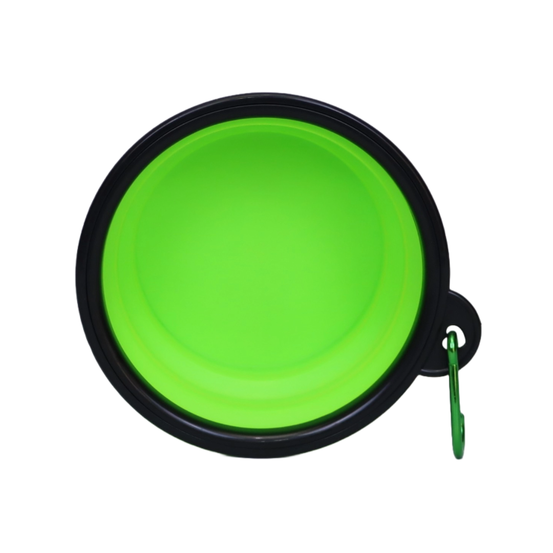 PLATO PLEGABLE PORTÁTIL CON GANCHO PARA MASCOTAS COLOR VERDE