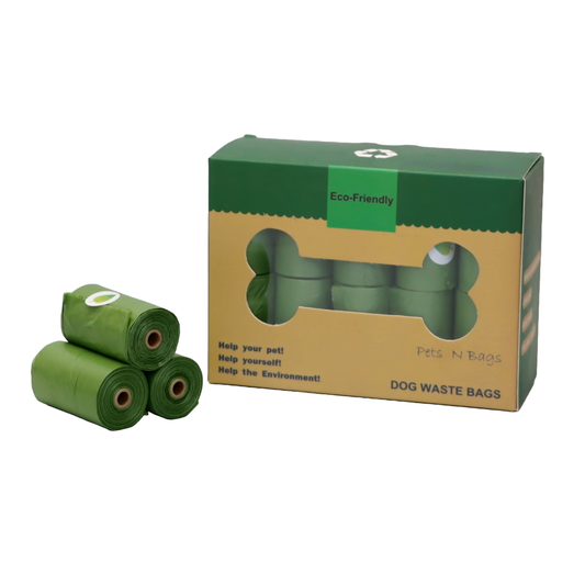 PAQUETE DE 20 ROLLOS DE BOLSAS BIODEGRADABLES PARA DESECHOS COLOR VERDE