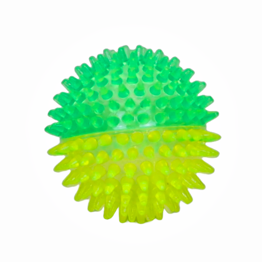 PACK DE 3 PELOTAS DE ESPINAS DE JUGUETE COLOR VERDE/AMARILLO