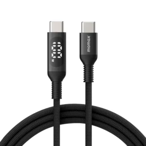 Cable USB-C a USB-C Momax Elite Link 100W PD 1.2 m con Pantalla LED