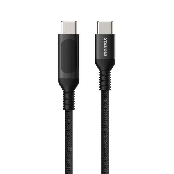 Cable USB-C a USB-C Momax Elite Link 100W PD 1.2 m con Pantalla LED