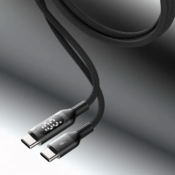 Cable USB-C a USB-C Momax Elite Link 100W PD 1.2 m con Pantalla LED