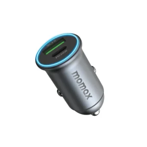 Cargador de Celular para Auto Momax 30W USB-C USB-A Gris