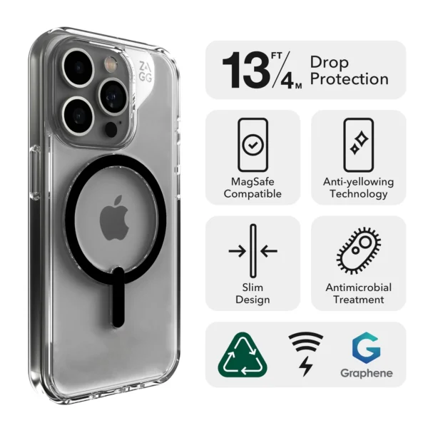Case ZAGG Smoky Gray Snap con MagSafe